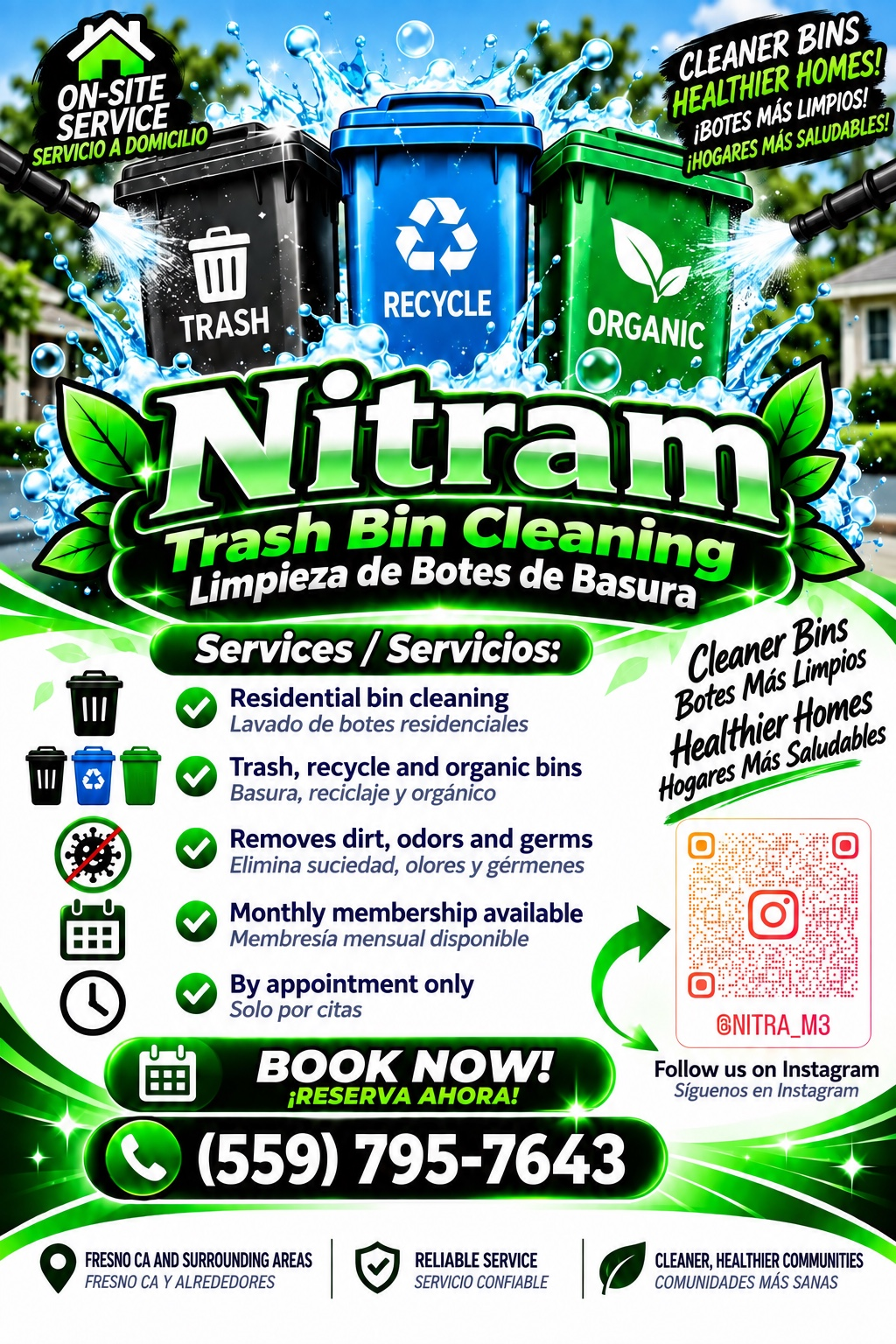 Trash bin cleaning